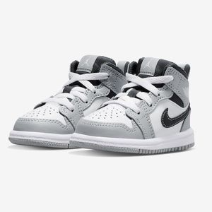Jordan 1 Mid toddler shoes Size 10C Grey White
